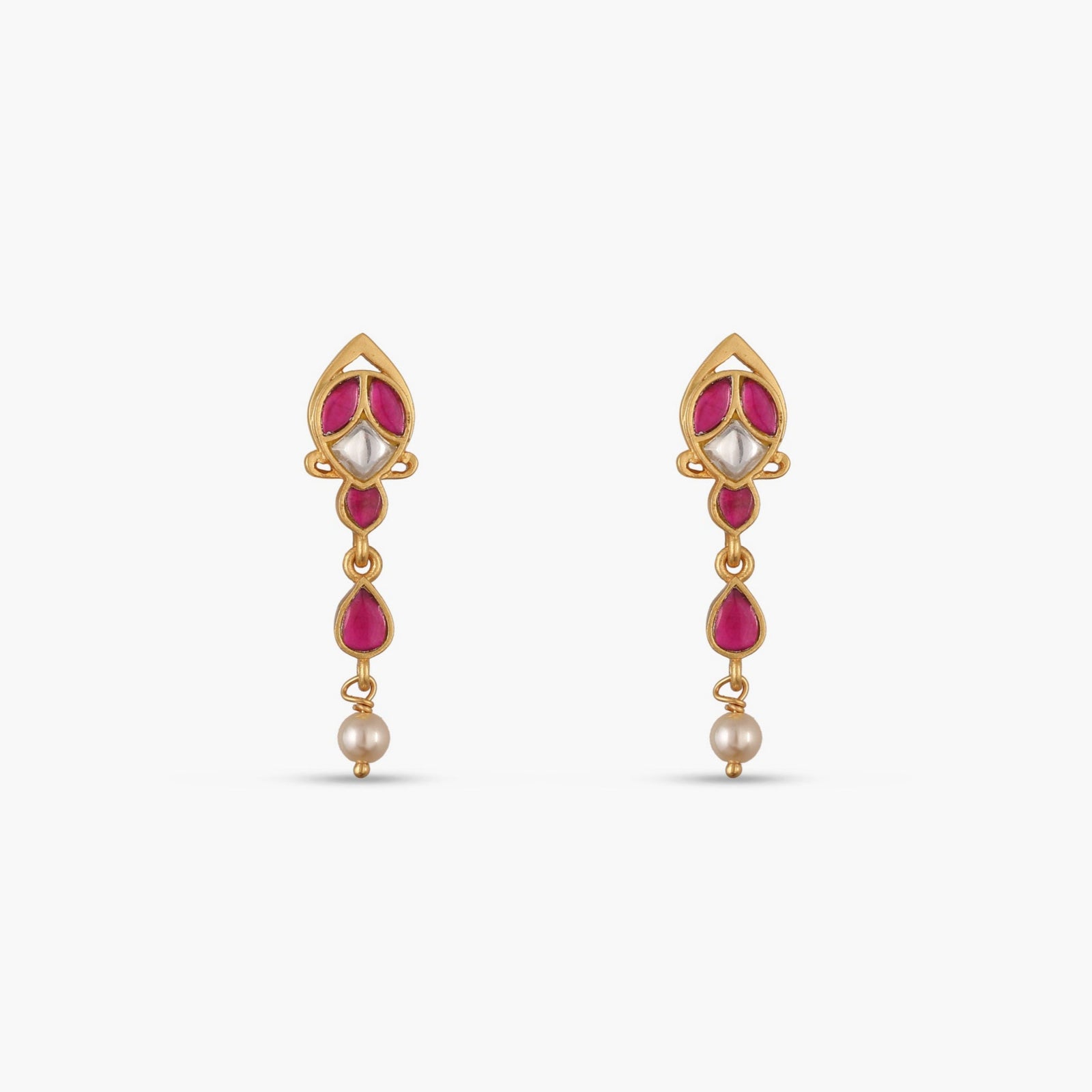  Parijat Jadau Silver Drop Earrings  