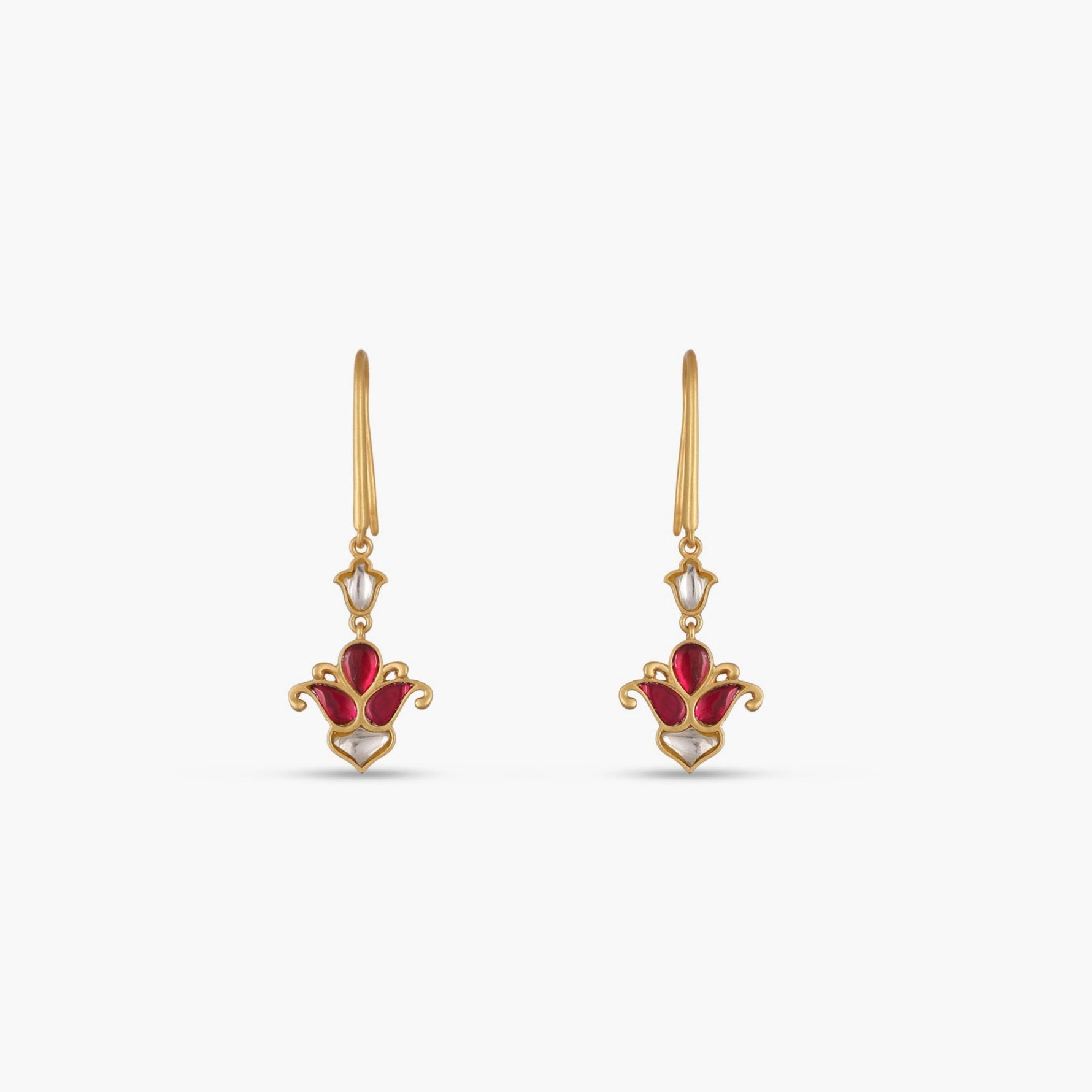 Earrings Malati Jadau Silver Drop Earrings