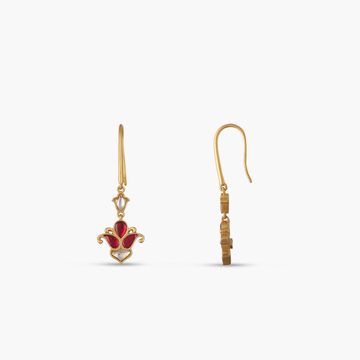 Earrings Malati Jadau Silver Drop Earrings