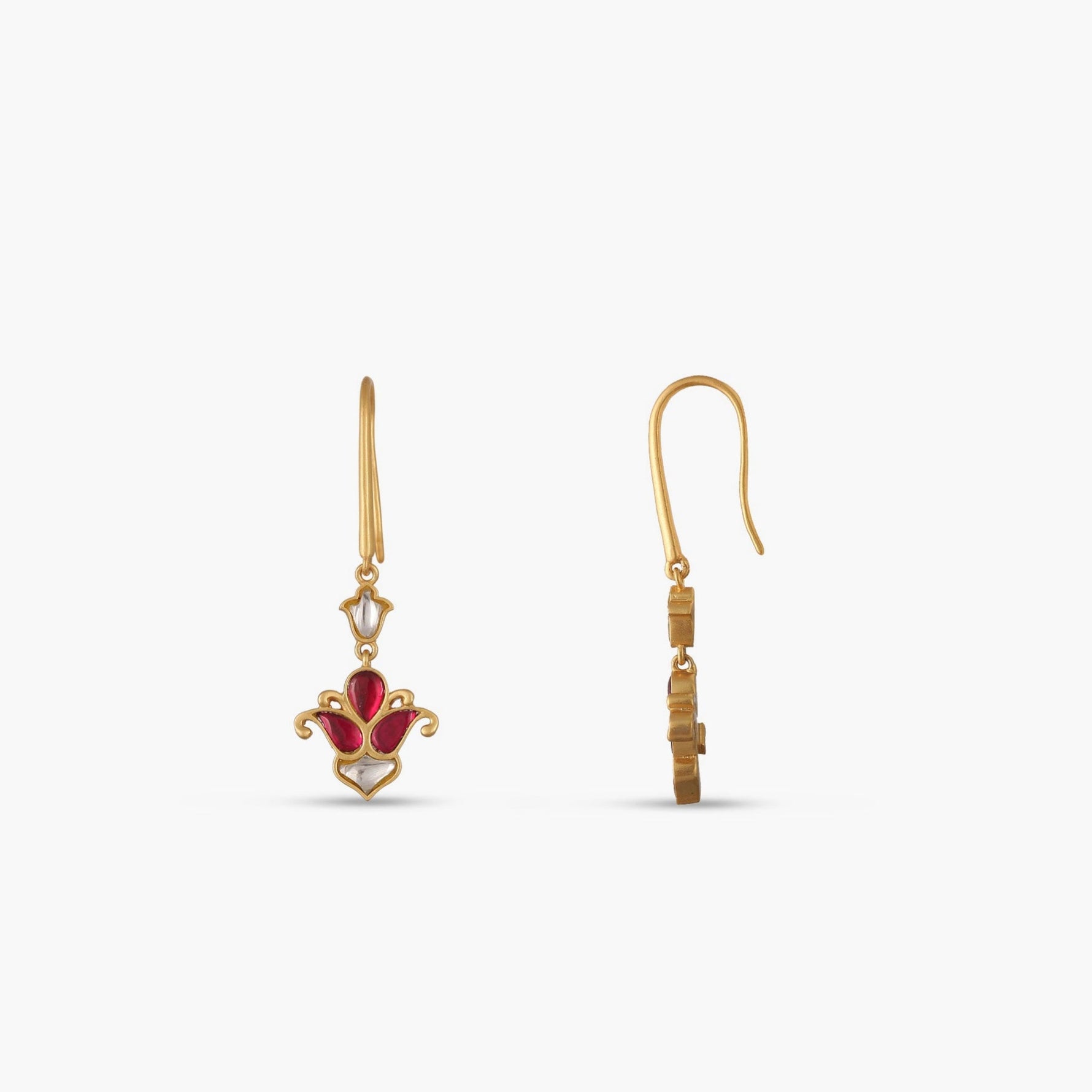 Earrings Malati Jadau Silver Drop Earrings