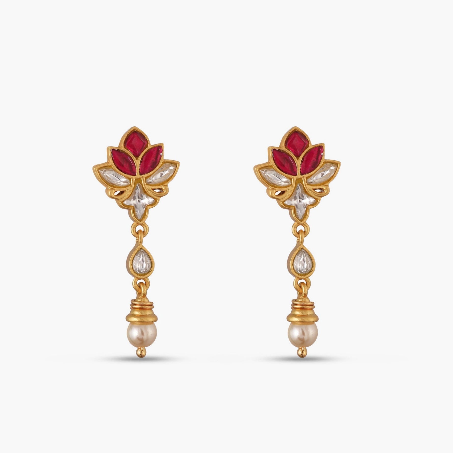 Earrings Vana Jadau Silver Drop Earrings