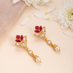 Earrings Vana Jadau Silver Drop Earrings
