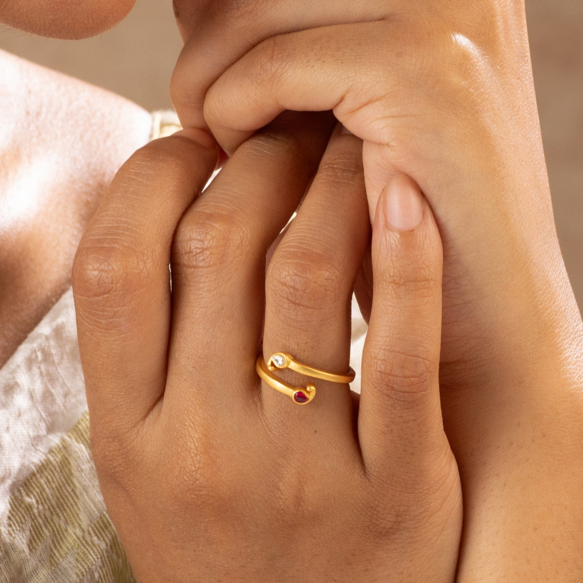 Minimal Jadau Silver Ring