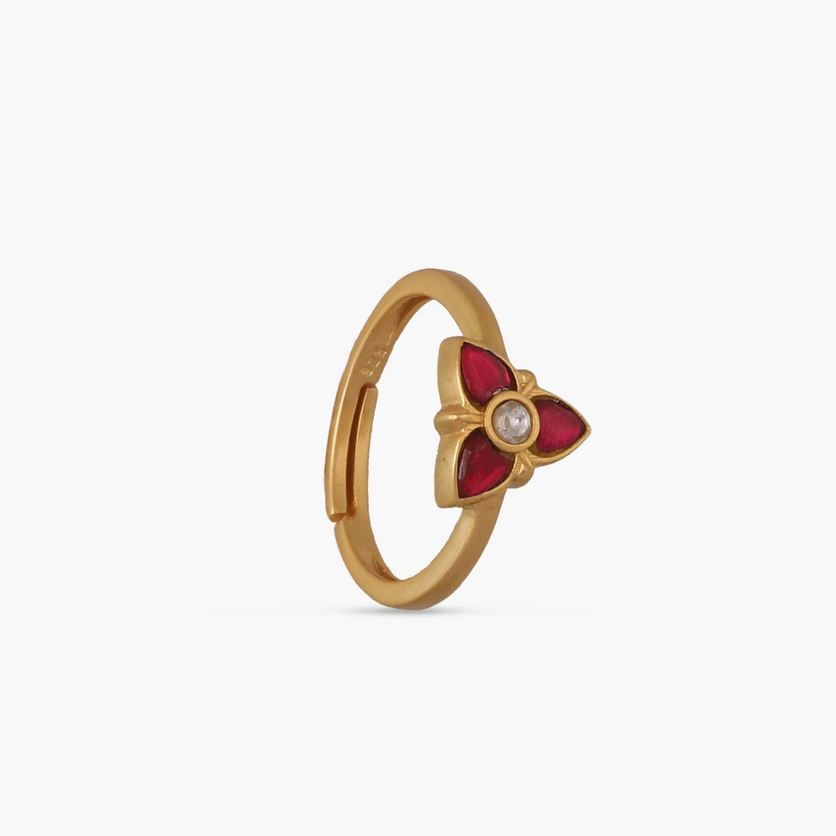 Traya Jadau Silver Ring 