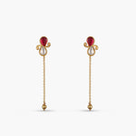 Earrings Leher Jadau Silver Drop Earrings