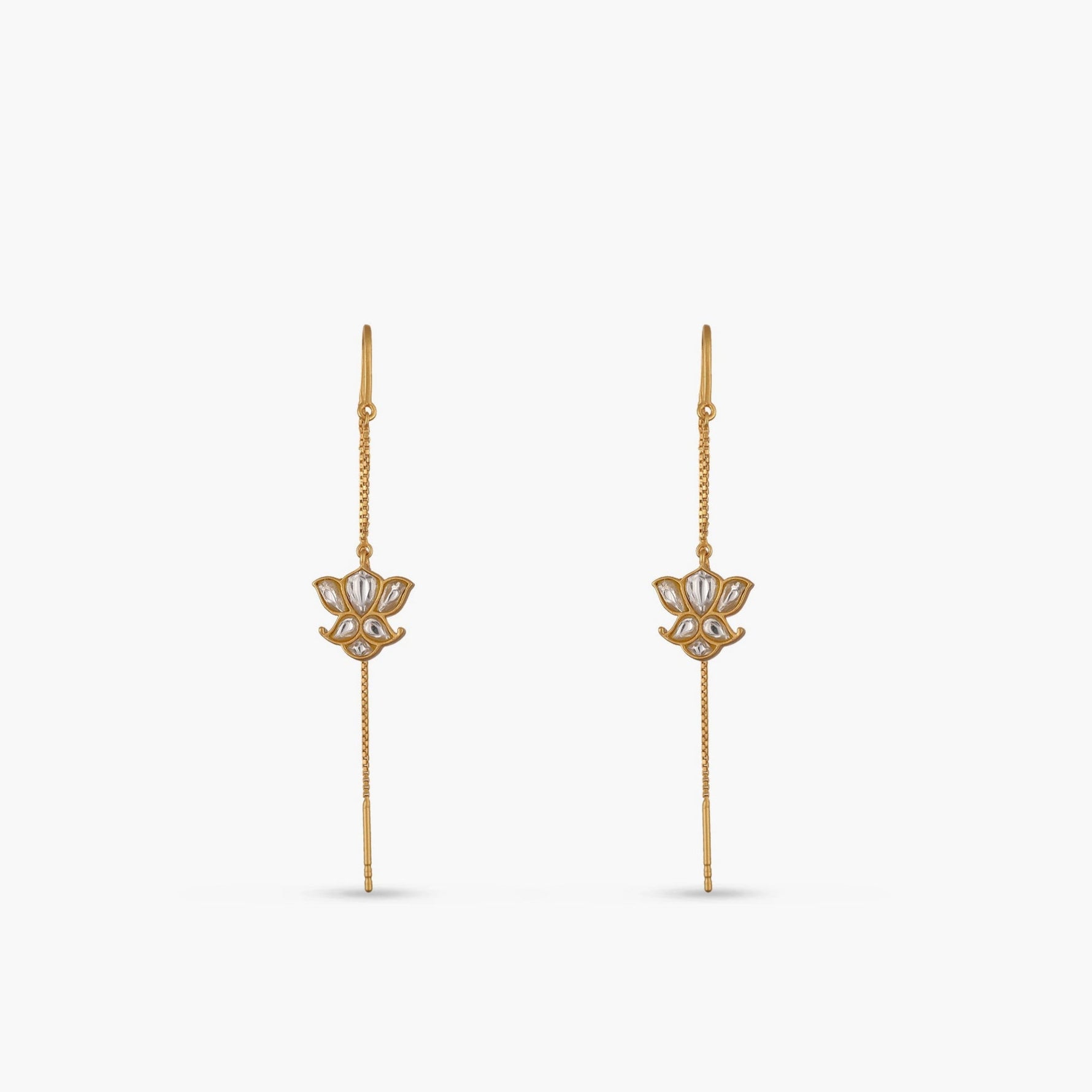 Earrings Sitara Jadau Silver Threader Earrings