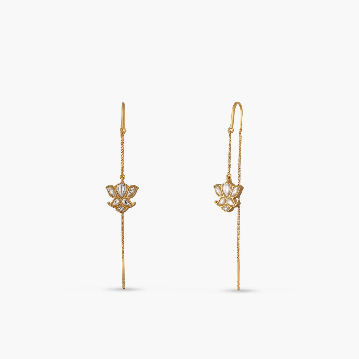  Sitara Jadau Silver Threader Earrings