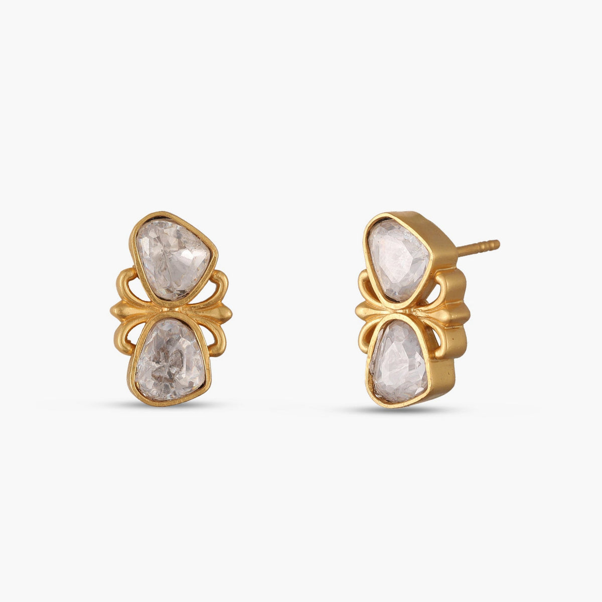  Shubhra Jadau Silver Stud Earrings 