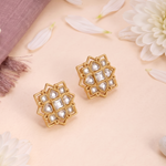 Earrings Kollam Jadau Silver Stud Earrings