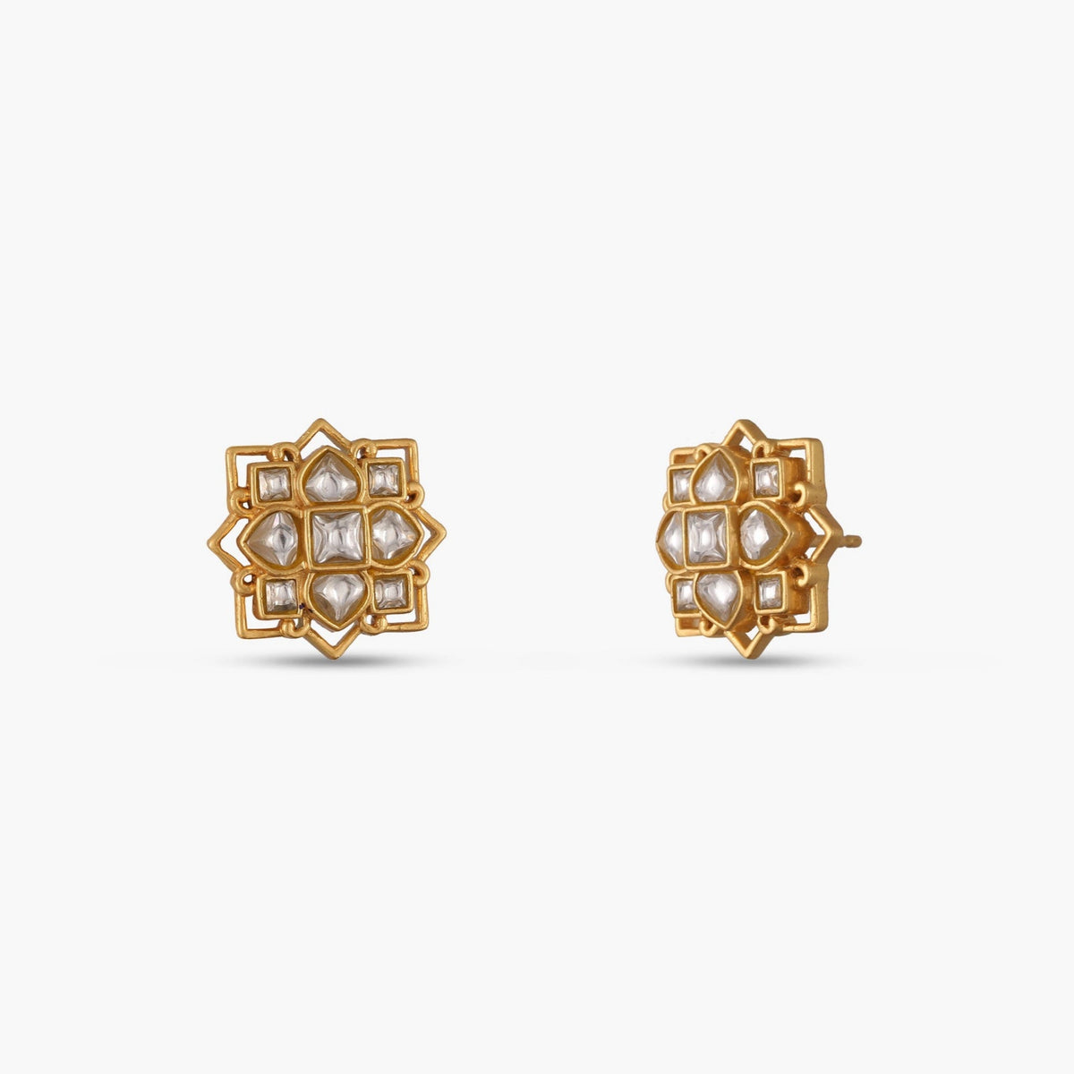 Earrings Kollam Jadau Silver Stud Earrings