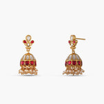 Earrings Ruhani Kempu Jadau Silver Jhumka Earrings