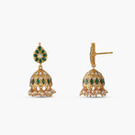 Earrings Harita Mayur Jadau Silver Jhumka Earrings