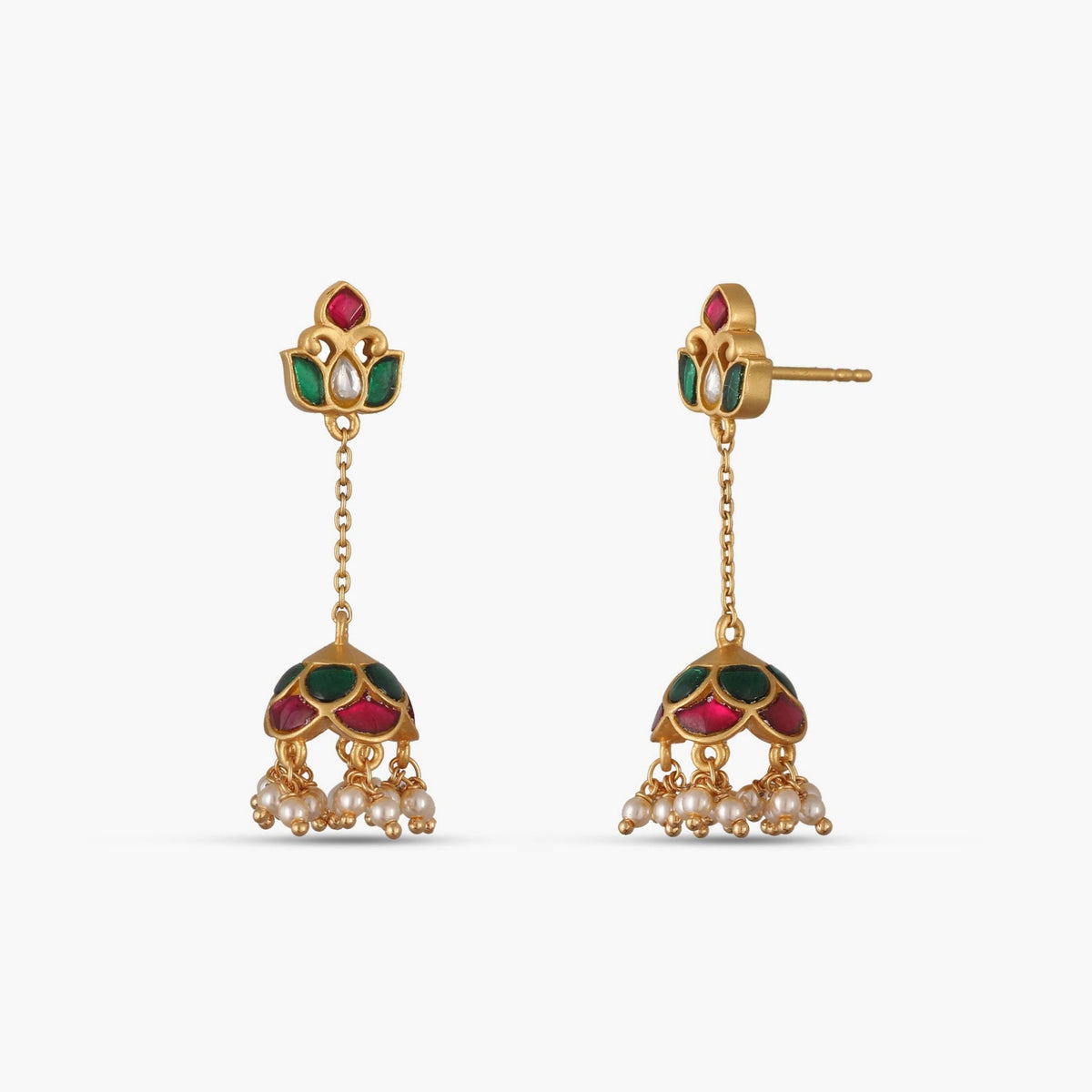 Earrings Kamal Kempu Jadau Silver Jhumka Earrings