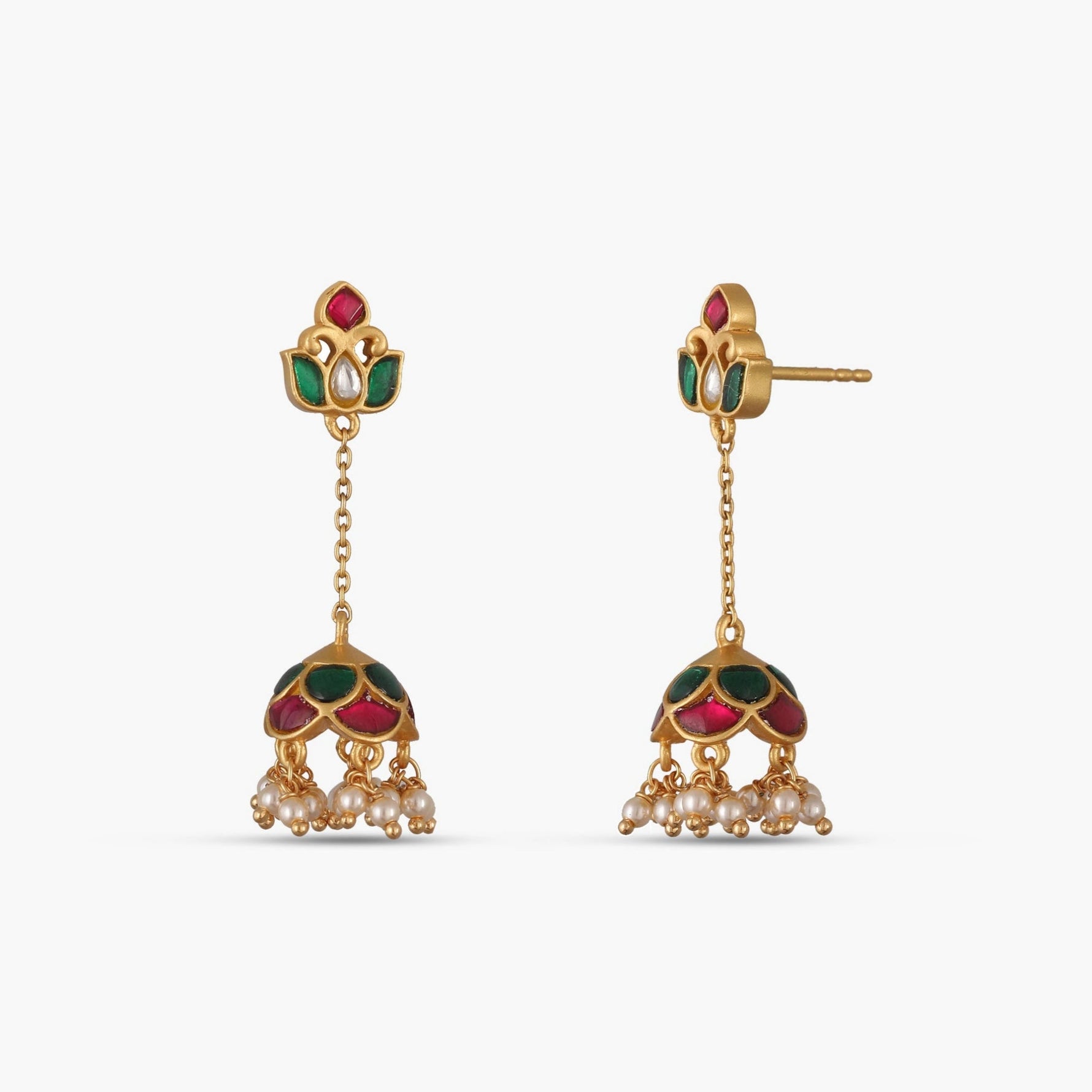 Earrings Kamal Kempu Jadau Silver Jhumka Earrings