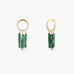 Earrings Malachite Round Silver Drop Earrings