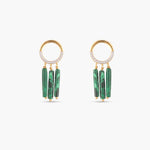 Earrings Malachite Round Silver Drop Earrings