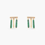 Earrings Malachite Simple Silver Drop Earrings