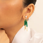Earrings Malachite Striking Silver Drop Earrings