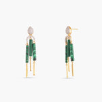 Earrings Malachite Striking Silver Drop Earrings