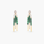 Earrings Malachite Striking Silver Drop Earrings