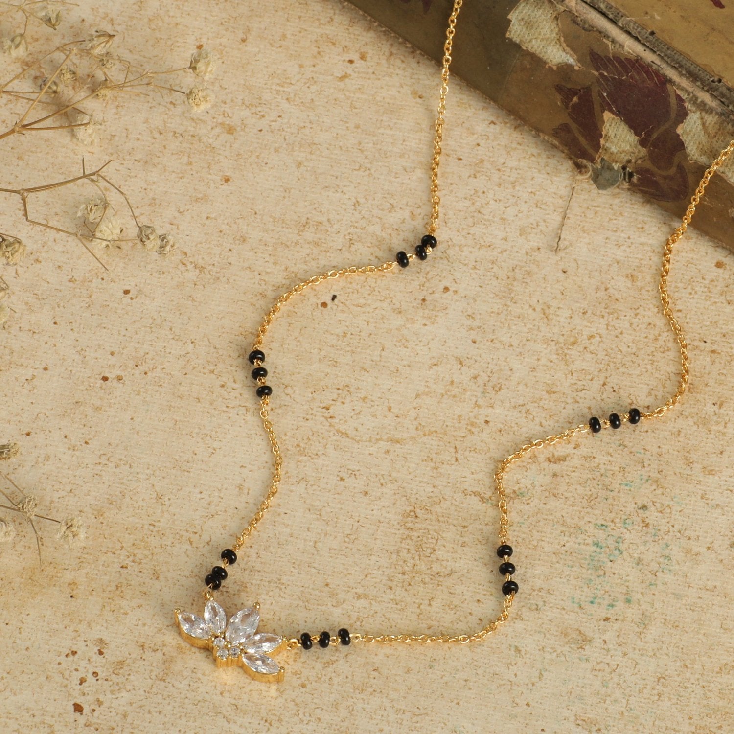 Necklace Blossom CZ Silver Mangalsutra