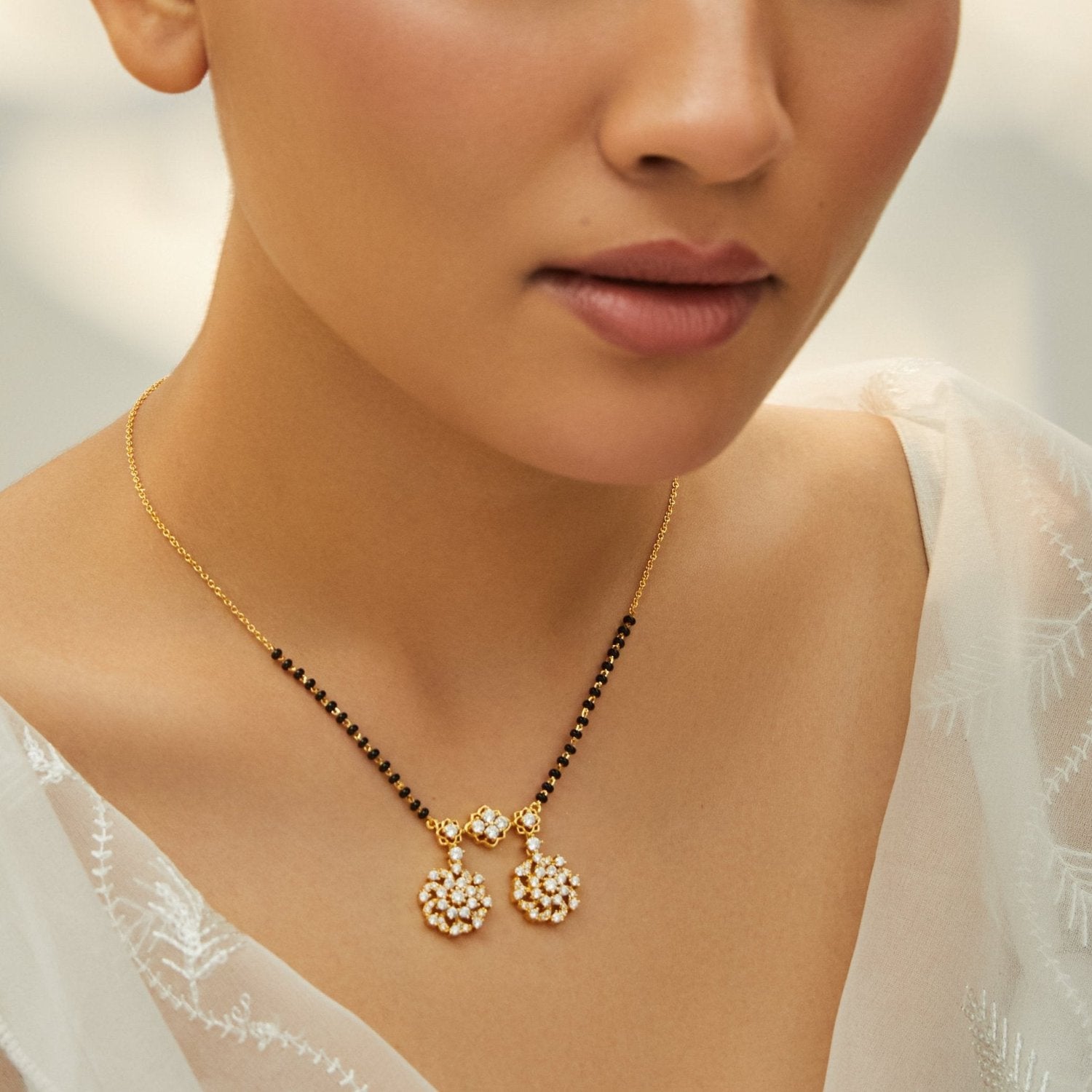 Necklace Anvitha CZ Silver Mangalsutra