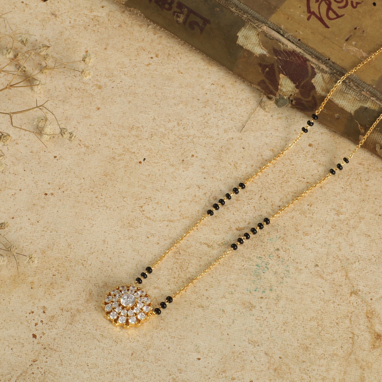 Mrinal CZ Silver Mangalsutra 