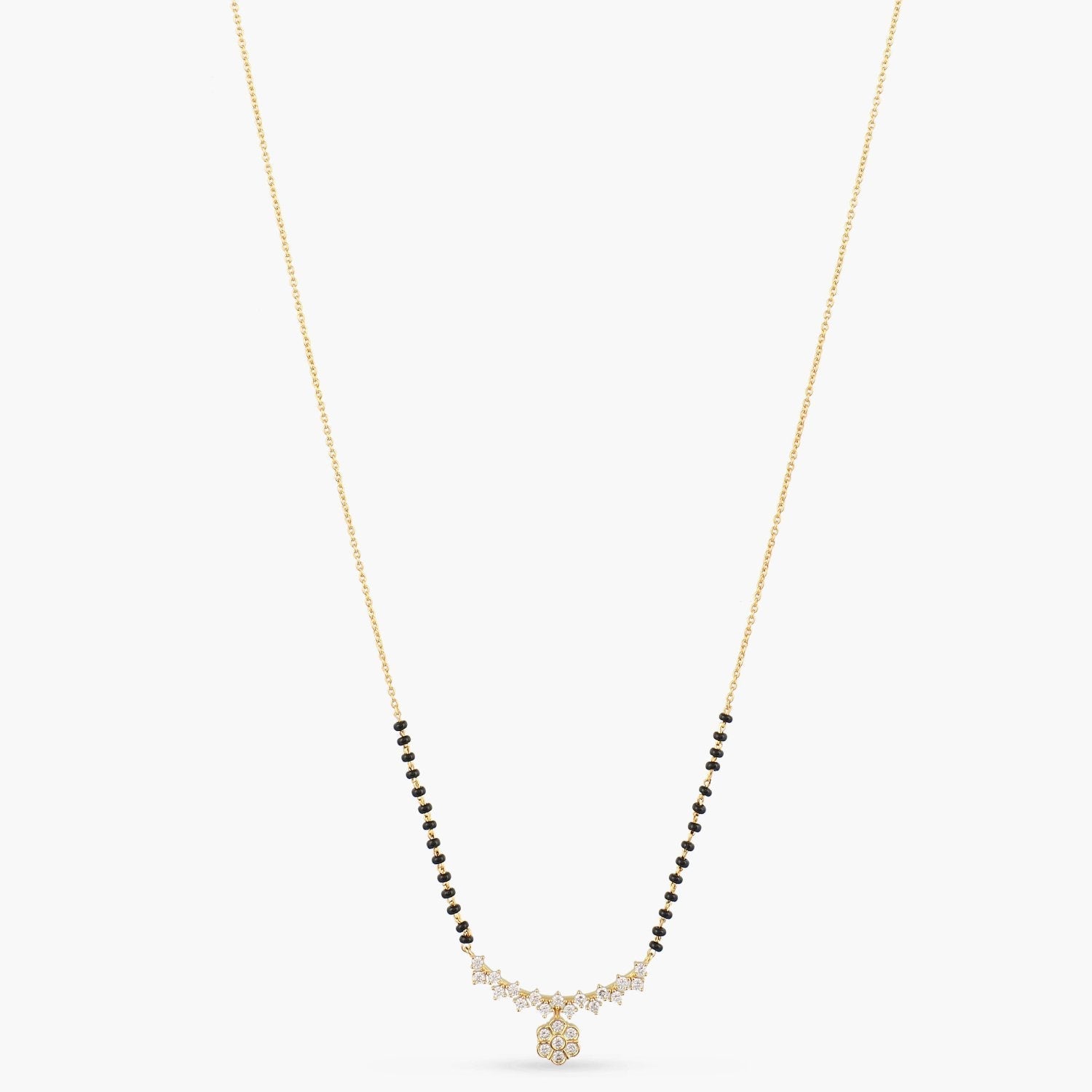 Necklace Dazzling Bloom CZ Silver Mangalsutra