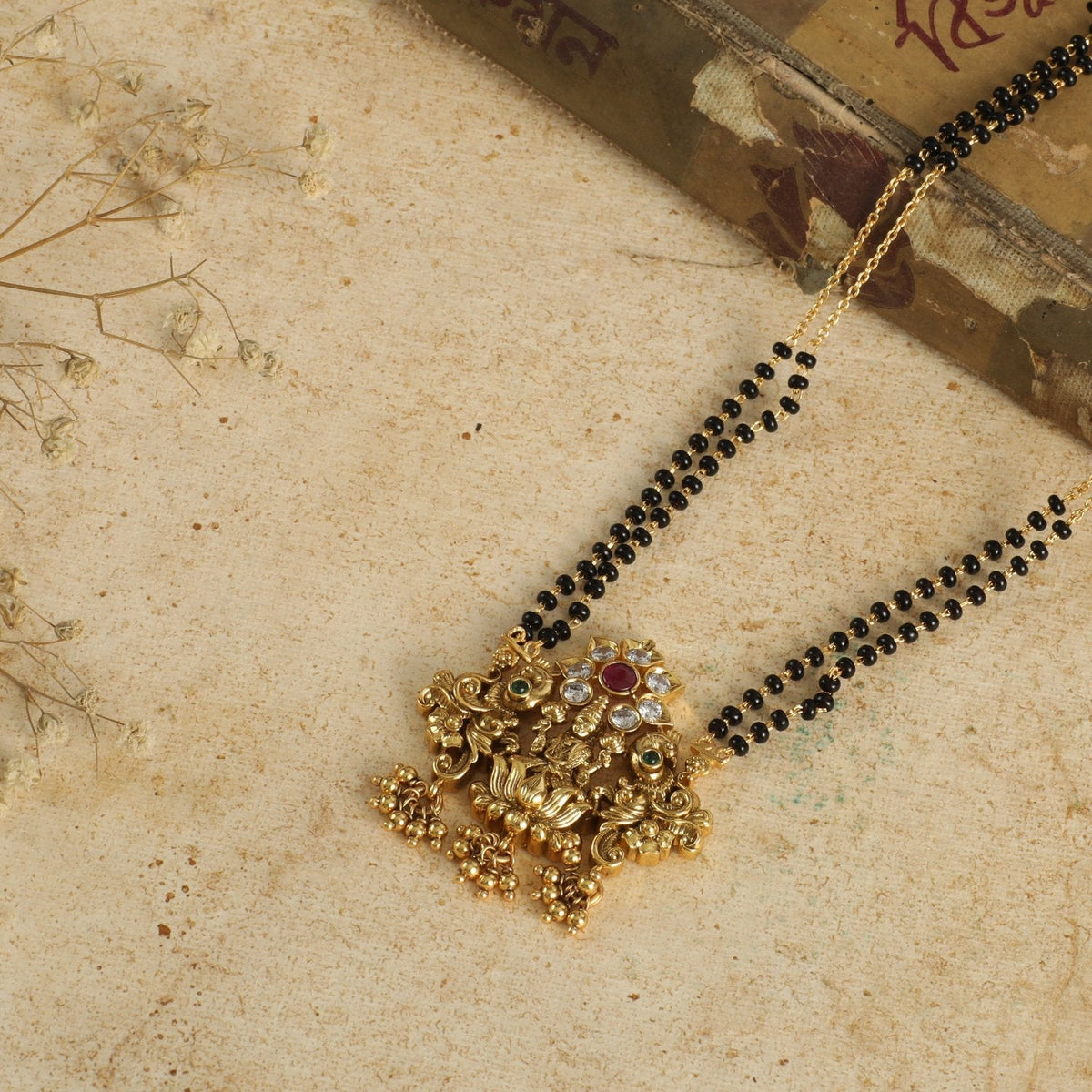 Necklace Lotus Blossom of Lakshmi Silver Mangalsutra