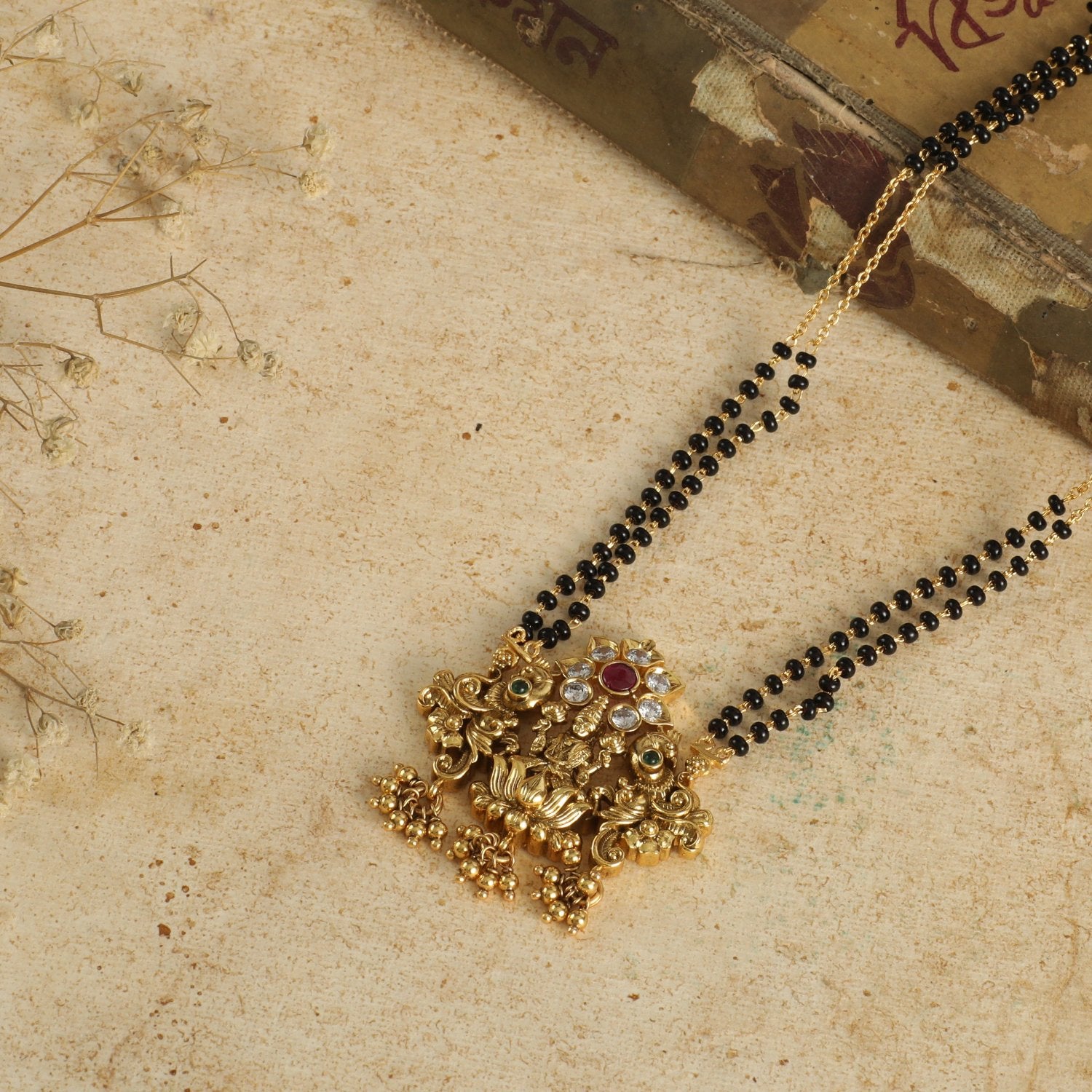 Necklace Lotus Blossom of Lakshmi Silver Mangalsutra