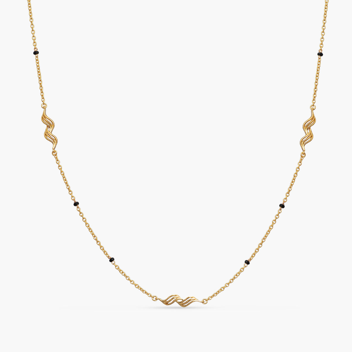 Wave Charm CZ Silver Mangalsutra