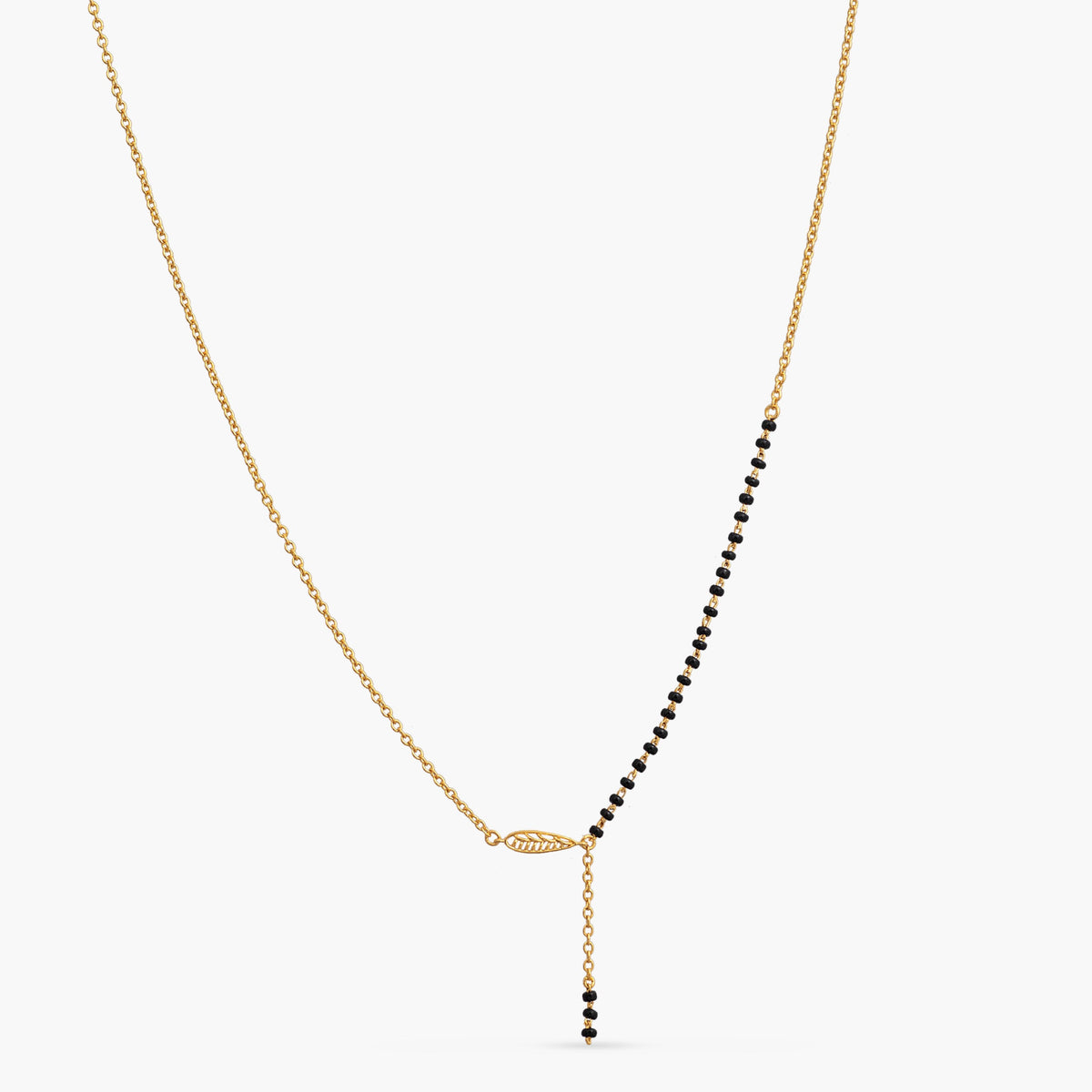 Elin Leaf Charm Silver Mangalsutra
