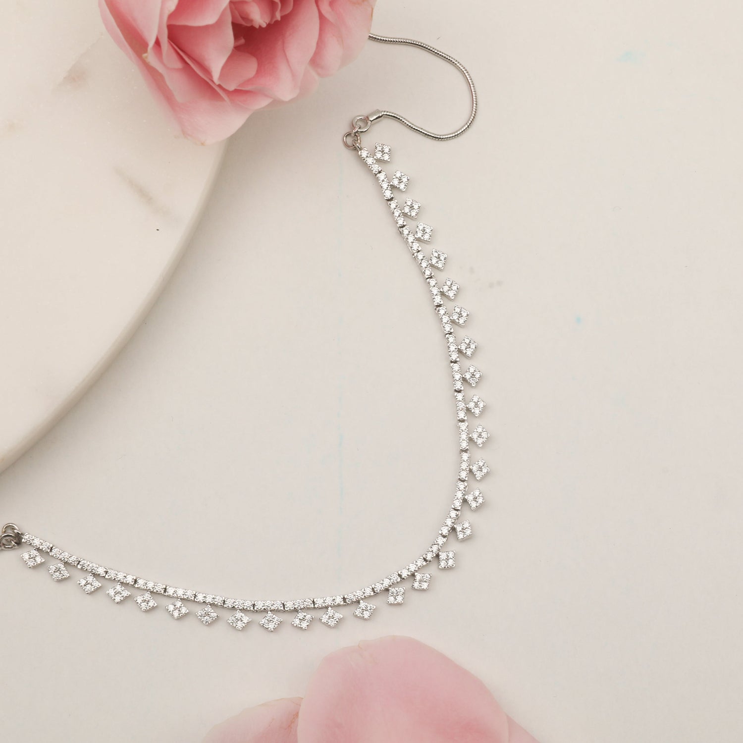 Necklaces Angelic CZ Silver Necklace