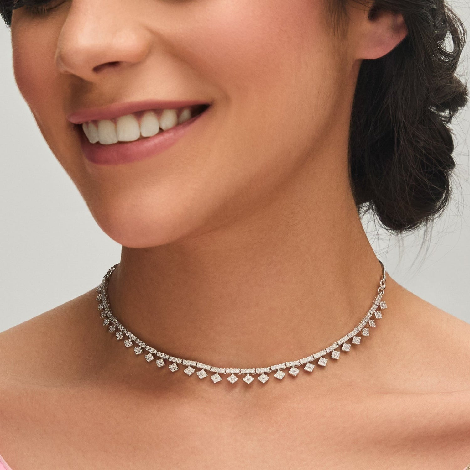 Necklaces Angelic CZ Silver Necklace