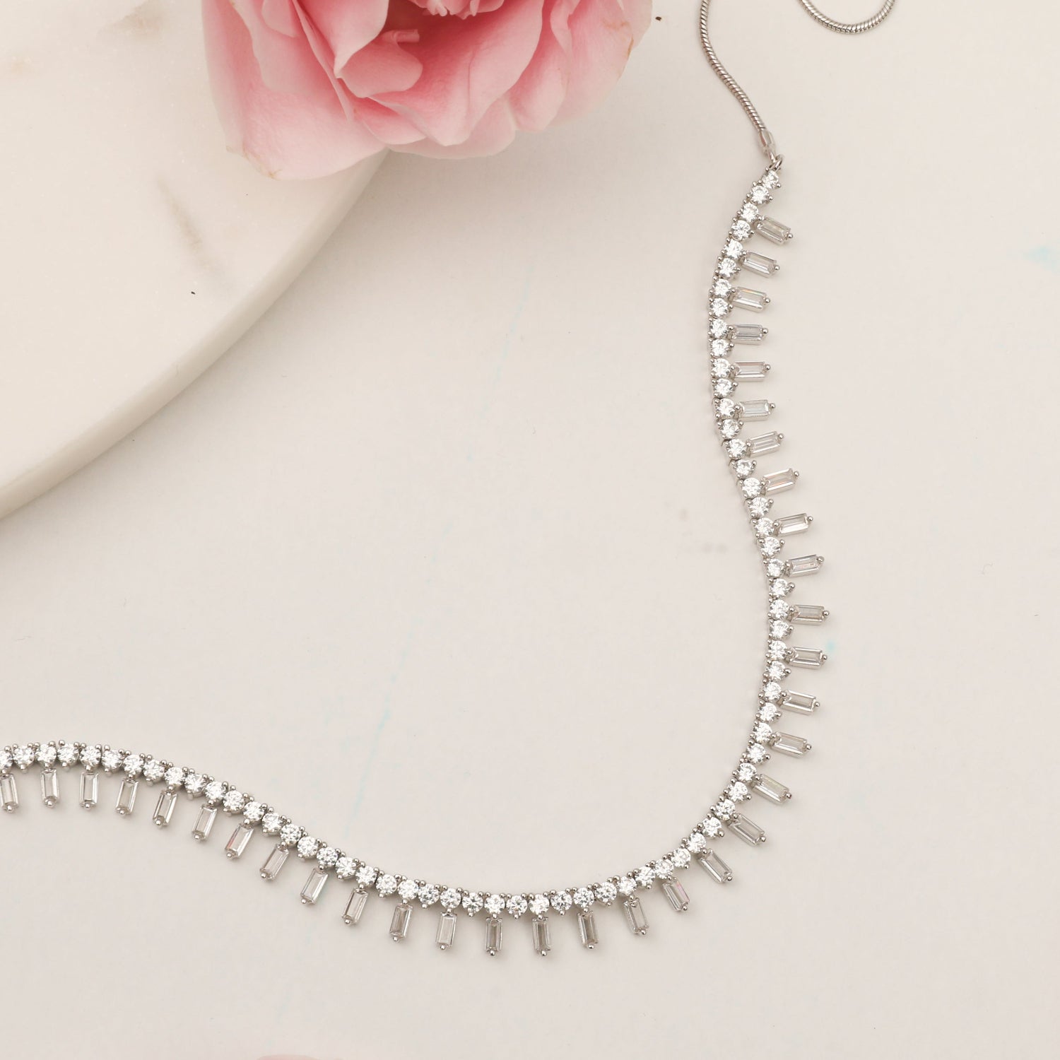 Necklaces Noor CZ Ice Queen Silver Necklace