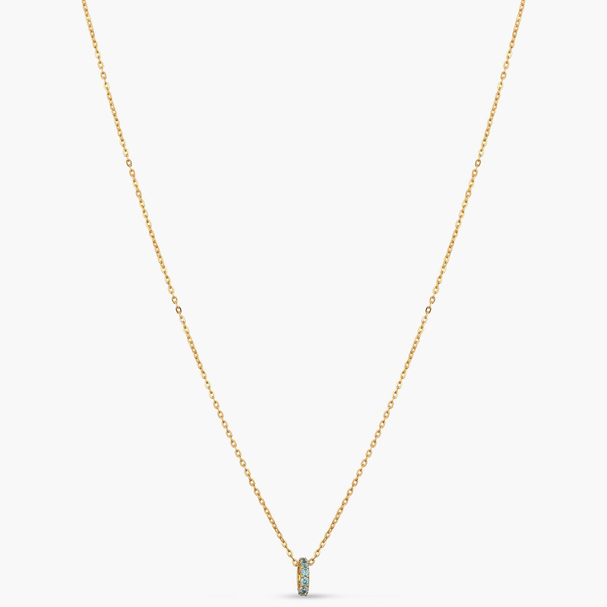 Pendants Circle of Love Aquamarine Silver Charm