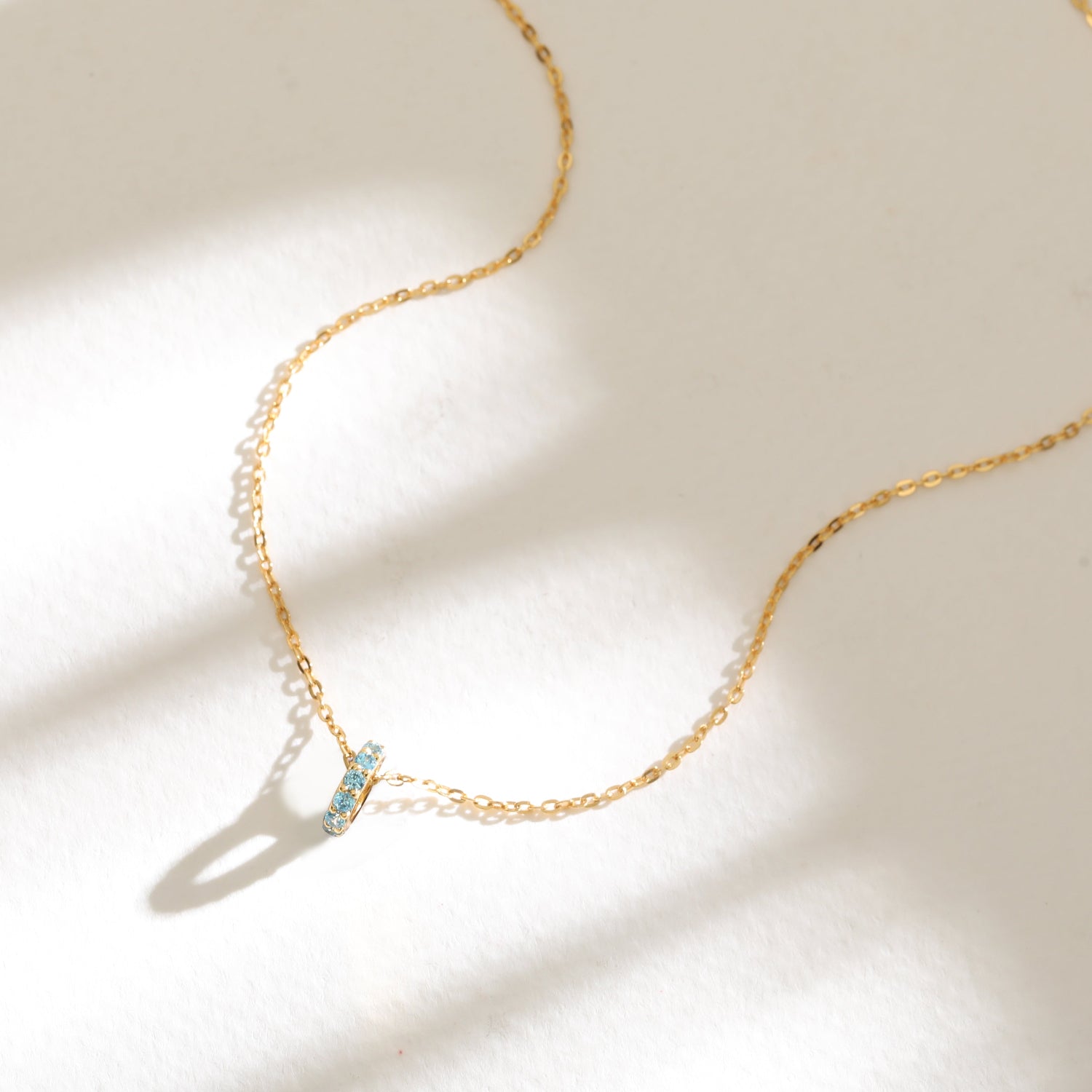 Pendants Circle of Love Aquamarine Silver Charm