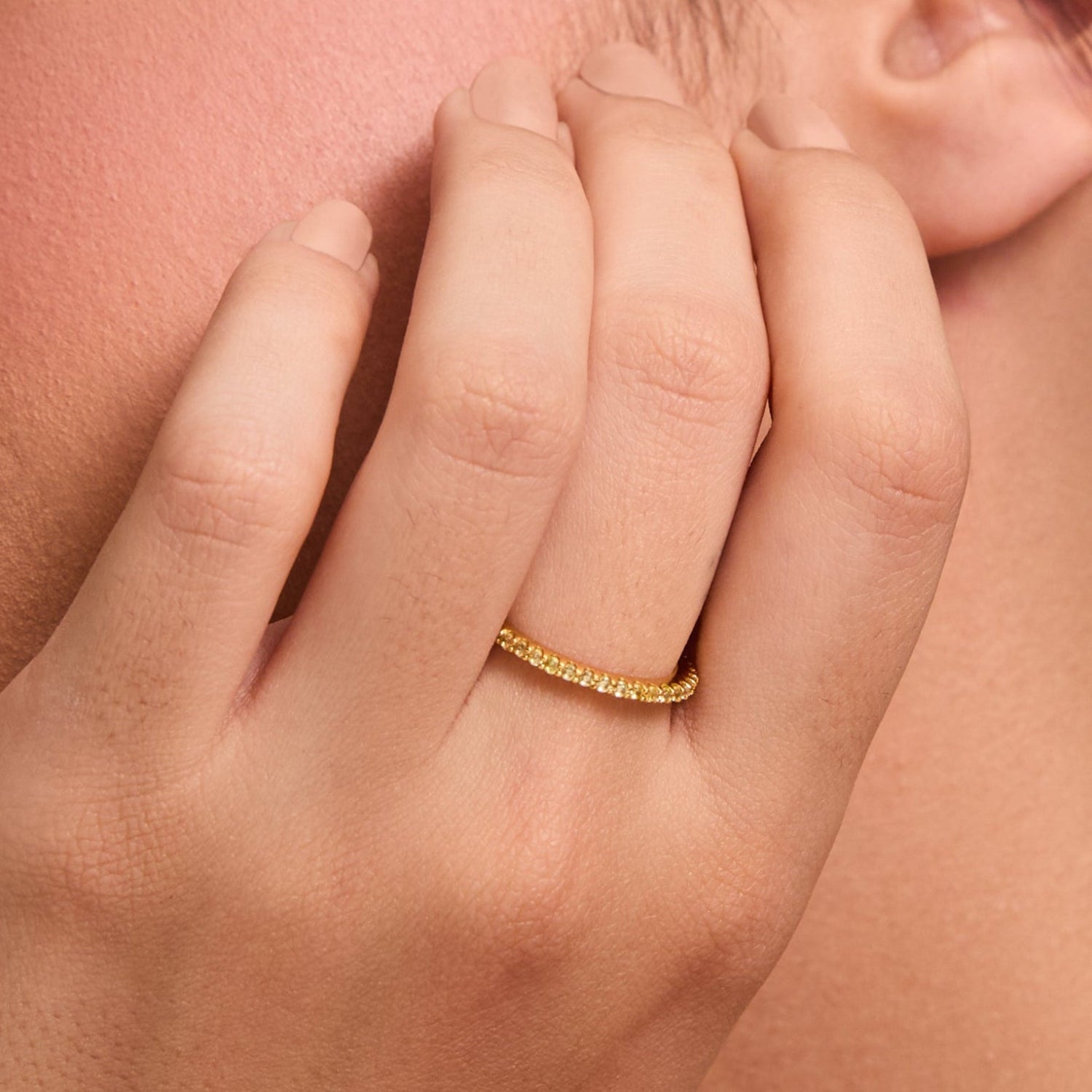 Circle of Love Yellow Silver Ring