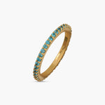 Finger Ring Circle of Love Aquamarine Silver Ring