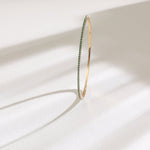 Bangles Circle of Love Green Silver Bangle