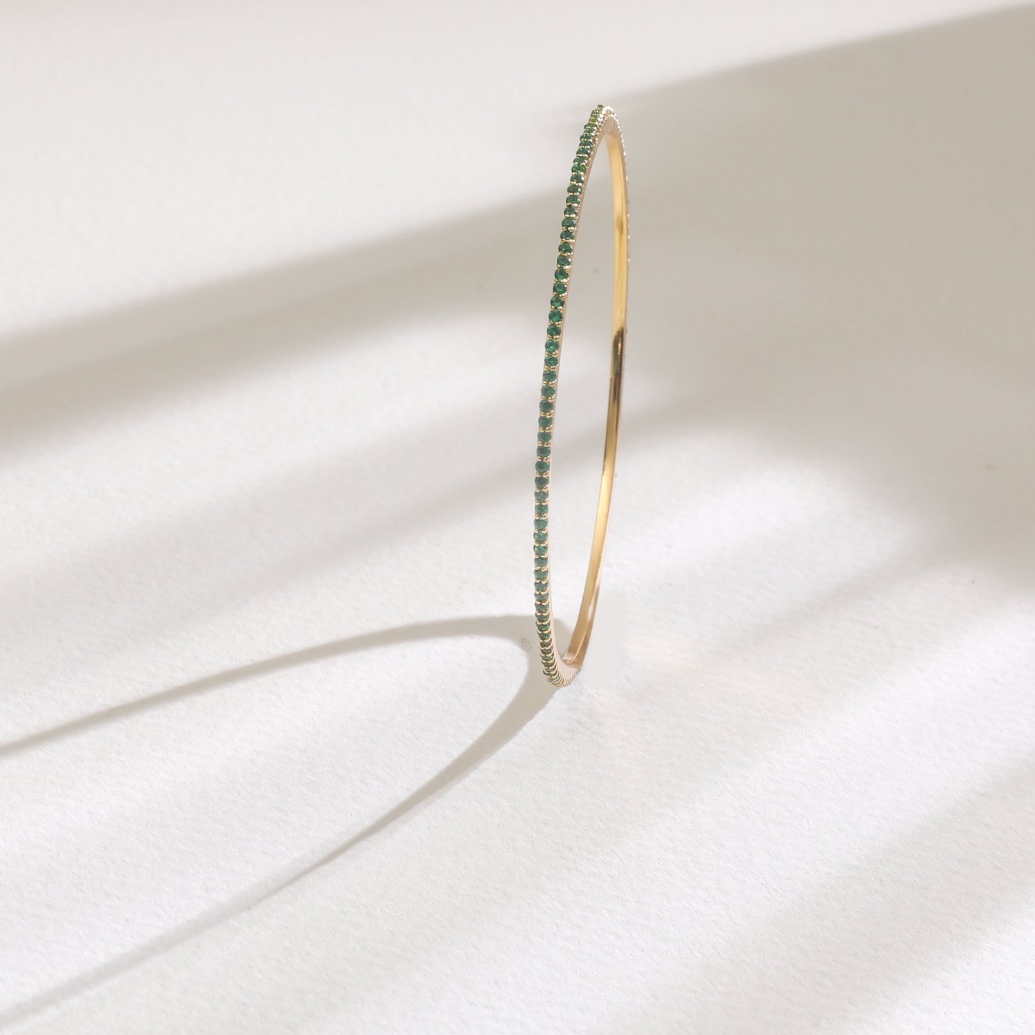 Bangles Circle of Love Green Silver Bangle