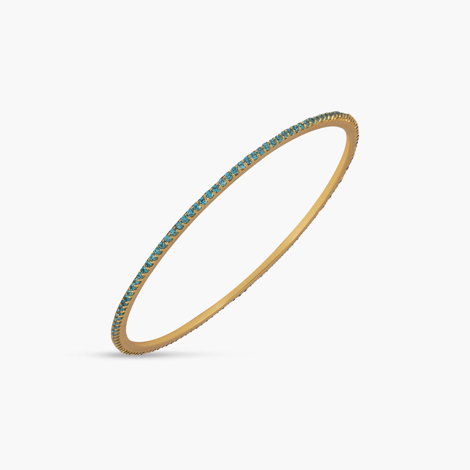 Bangle Circle of Love Aquamarine Silver Bangle