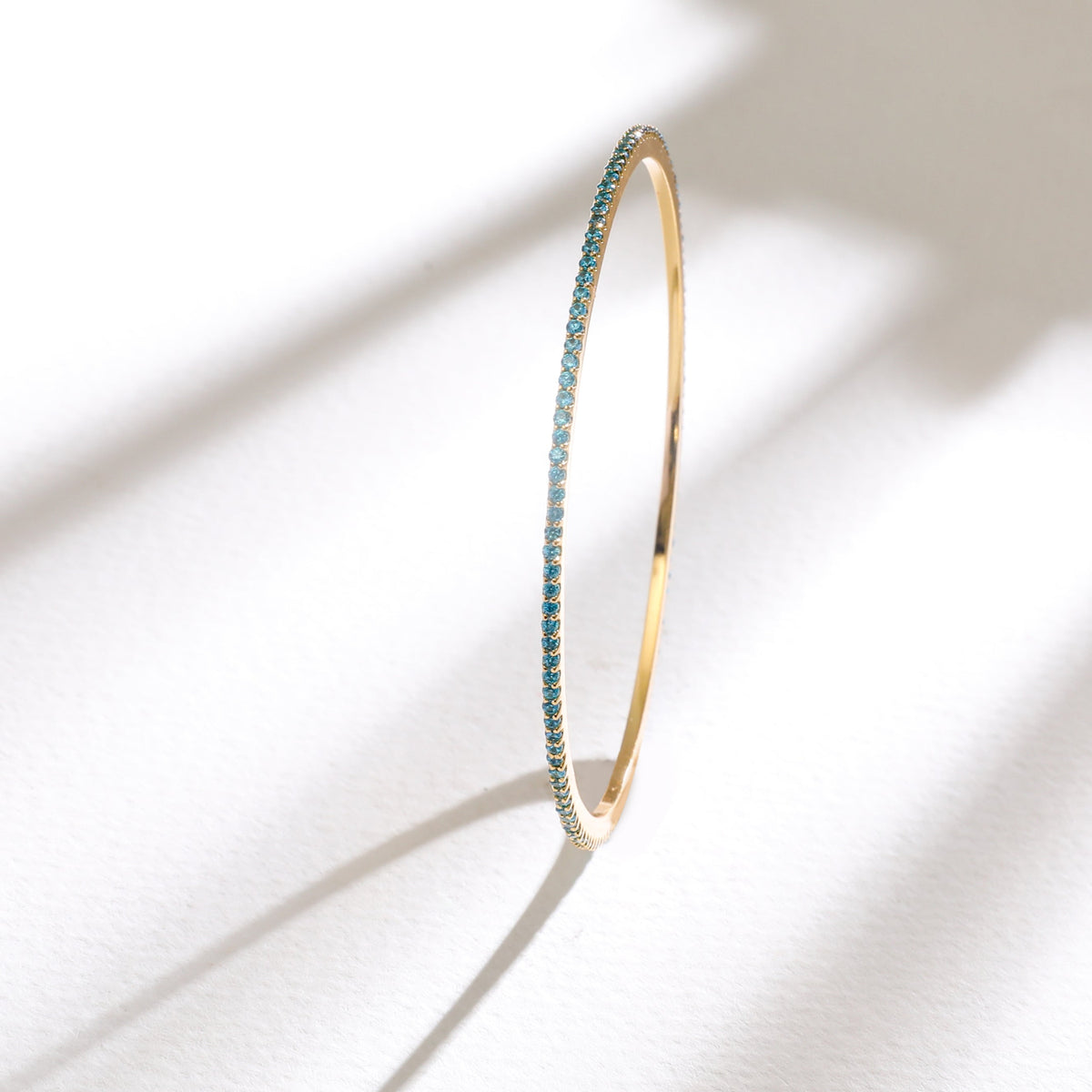 Bangle Circle of Love Aquamarine Silver Bangle