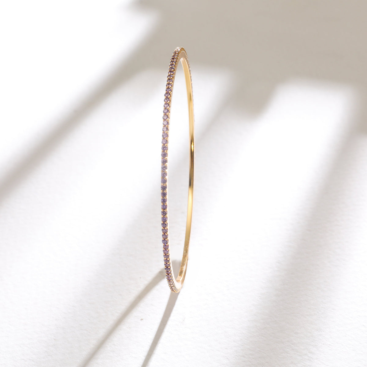 Circle of Love Amethyst Silver Bangle