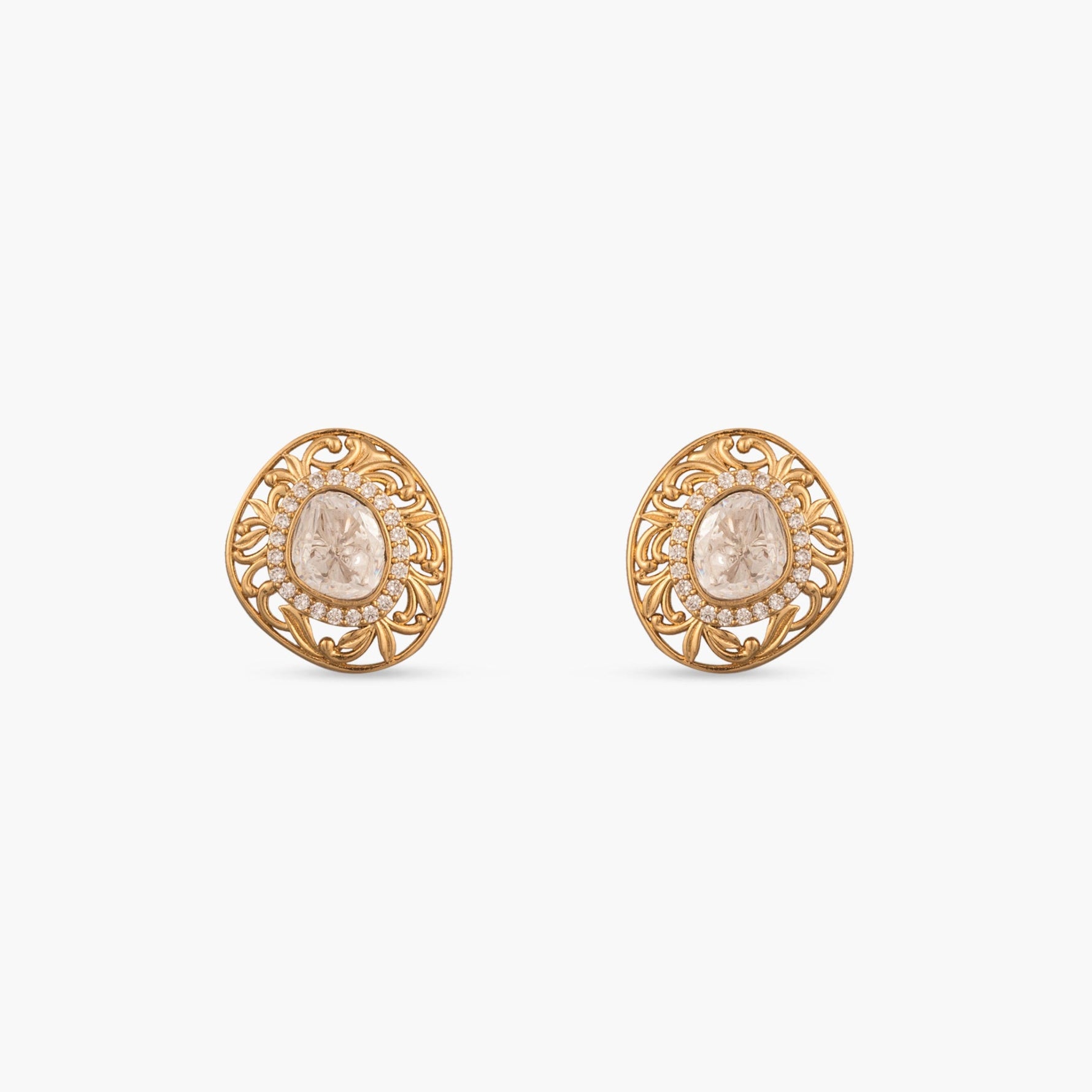 Myra Moissanite Silver Stud Earrings