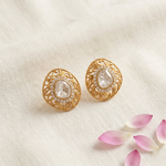 Myra Moissanite Silver Stud Earrings