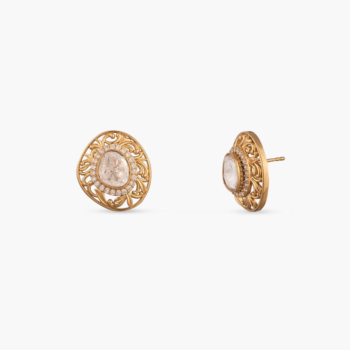 Myra Moissanite Silver Stud Earrings