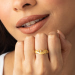 Finger Ring Coastline Ripple Silver Ring