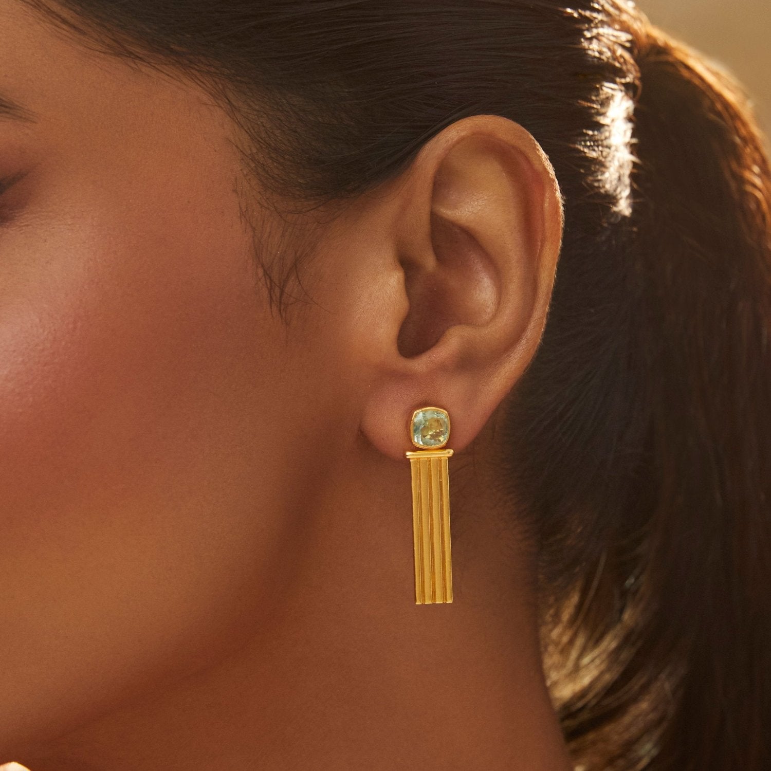 Dune Gold plated Silver Drop Earrings