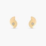 Dune Crescents Silver Stud Earrings